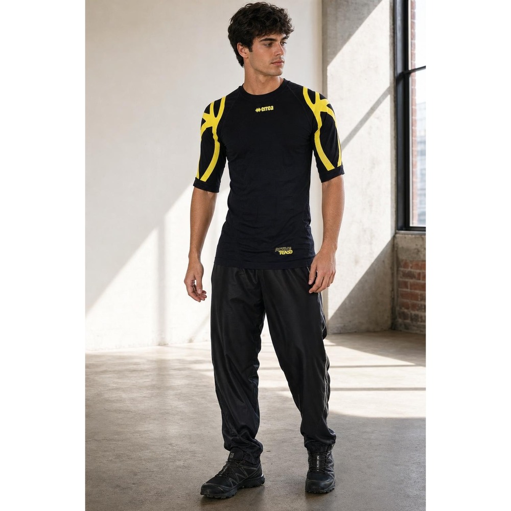 Errea Active Tense Saiph Compression Shirt Men's‎ L Black Yellow Posture Support